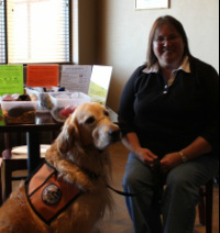 Jinjer LeVan with her service dog