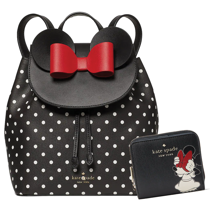 Image of a Kate Spade Disney X Kate Spade New York Minnie Mouse Backpack and Zip Around Wallet
